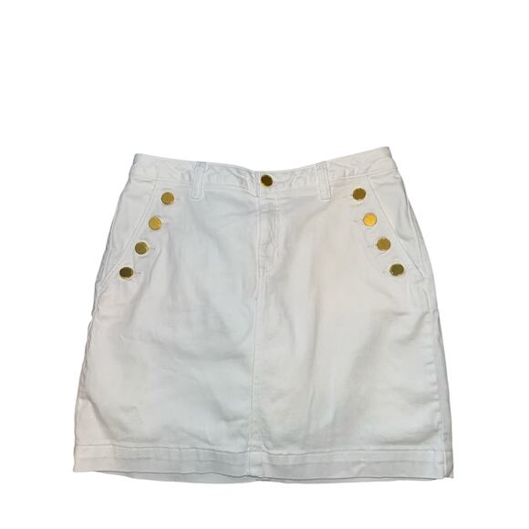 Michael Kors White mini skirt | sailor buttons | nautical | preppy chic | size 8 - Picture 1 of 7